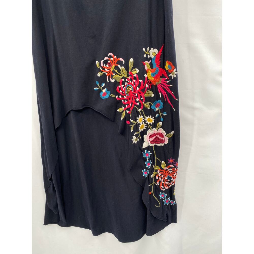 Johnny Was M black Hi-Low Floral Embroidered Skirt - Picture 3 of 4